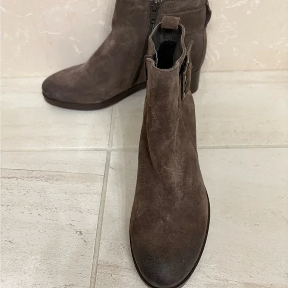 Clarks Chocolate Suede Ankle Booties - Picture 4 of 5